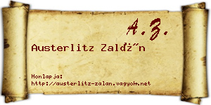 Austerlitz Zalán névjegykártya